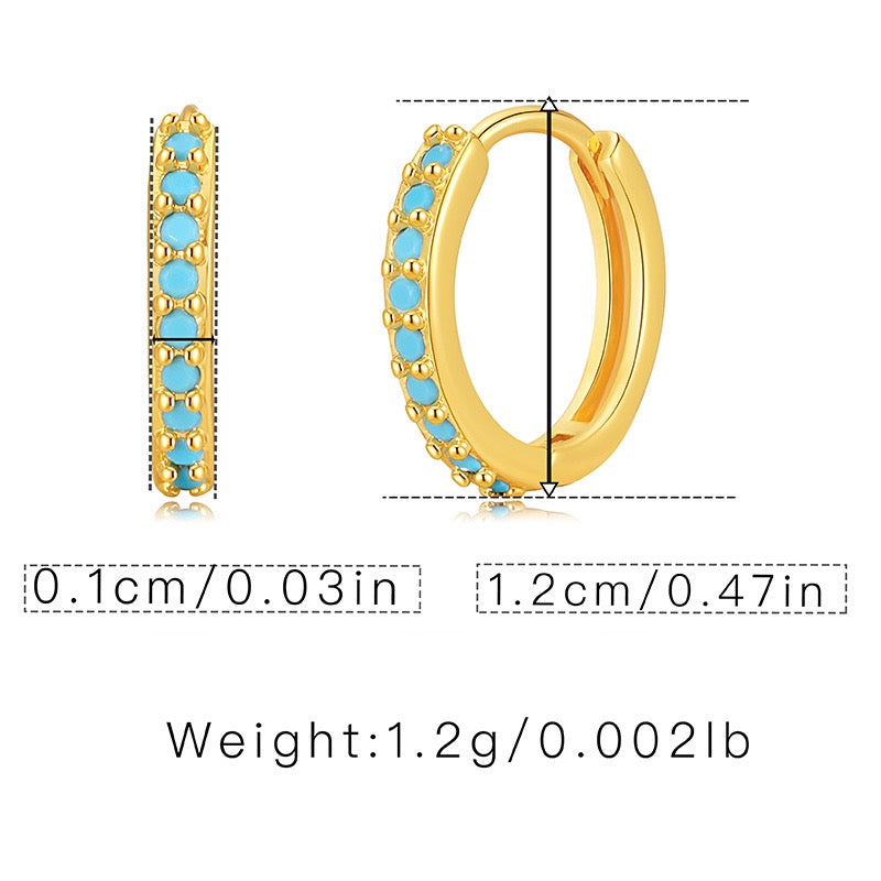 Blue turquoise hoops collection