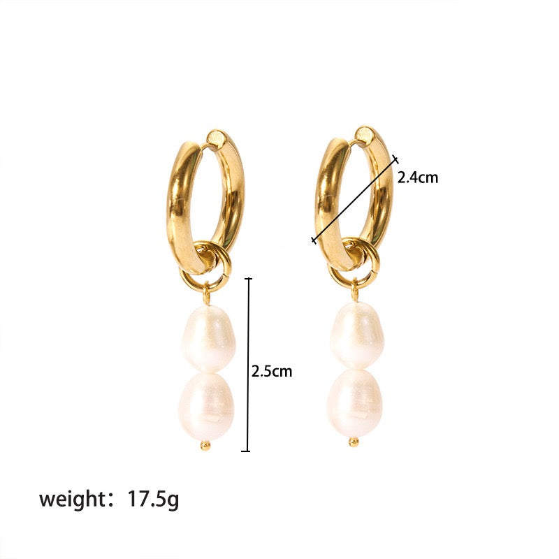 Classic pearl hoops