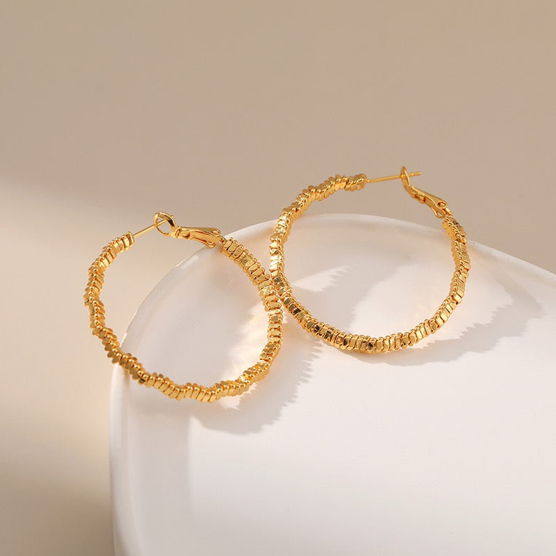 Gold plated hoops