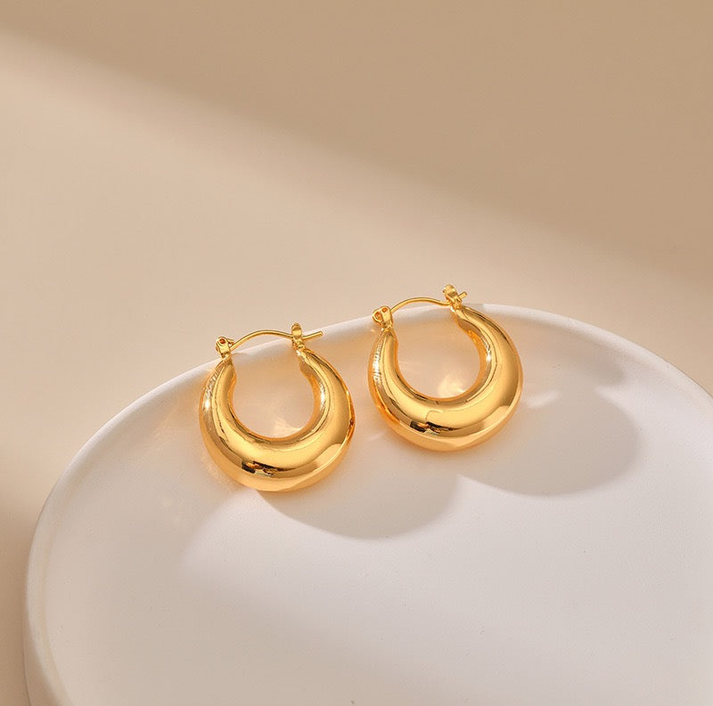 Gold plated hoops