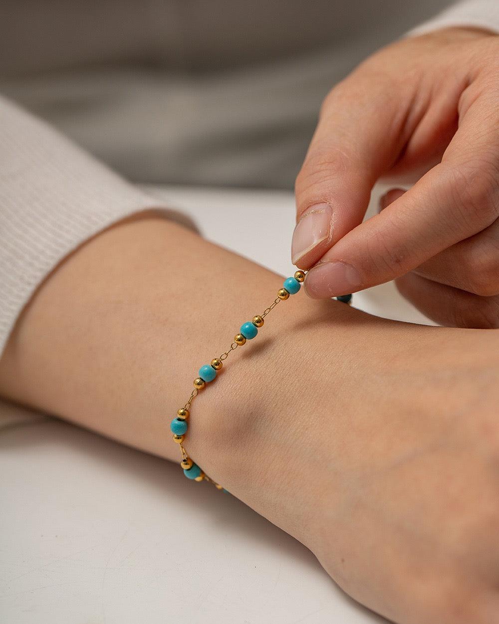 Blue turquoise bracelet