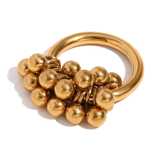 Pompom beads rings