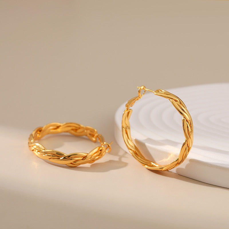 Gold plated hoops