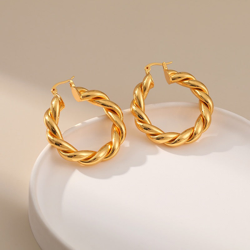 Gold plated hoops