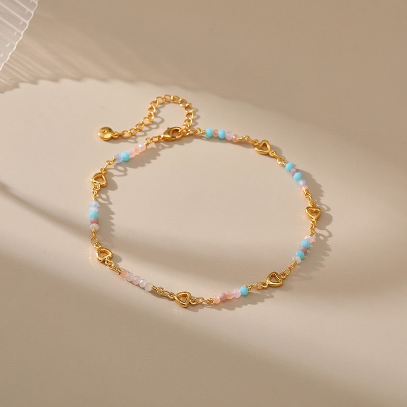 Soft rainbow anklet