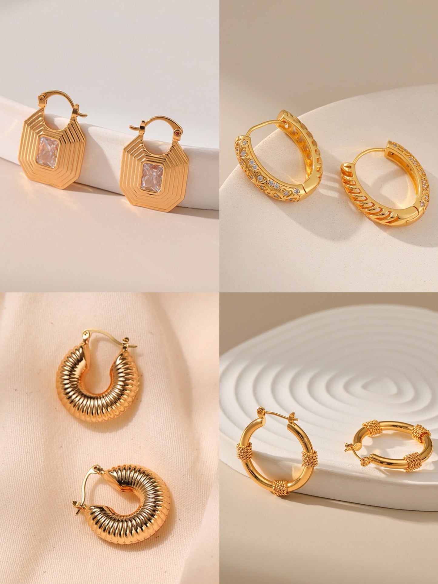 Gold plated hoops