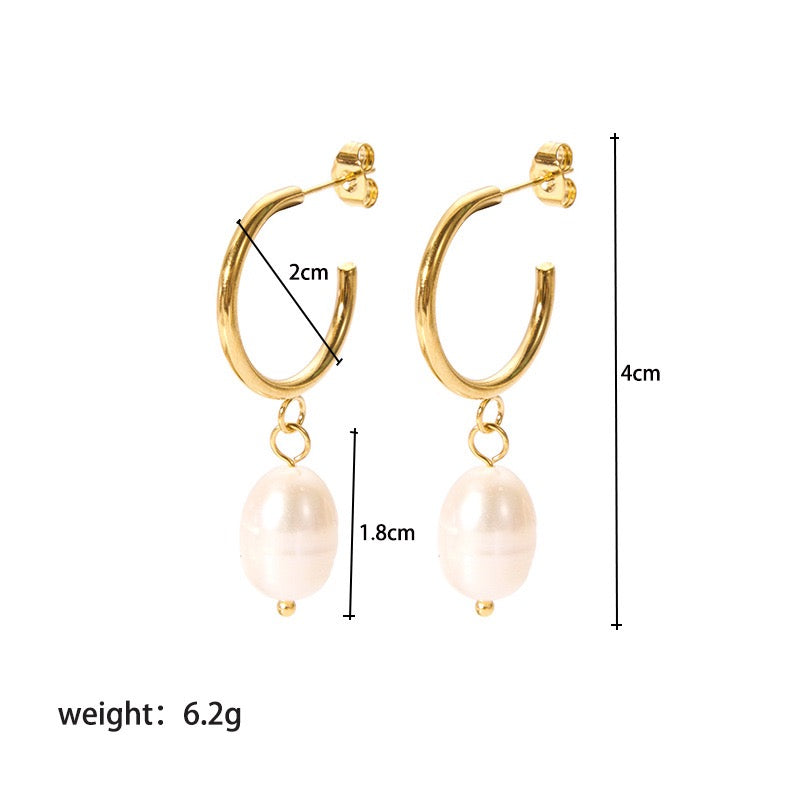 Classic pearl hoops