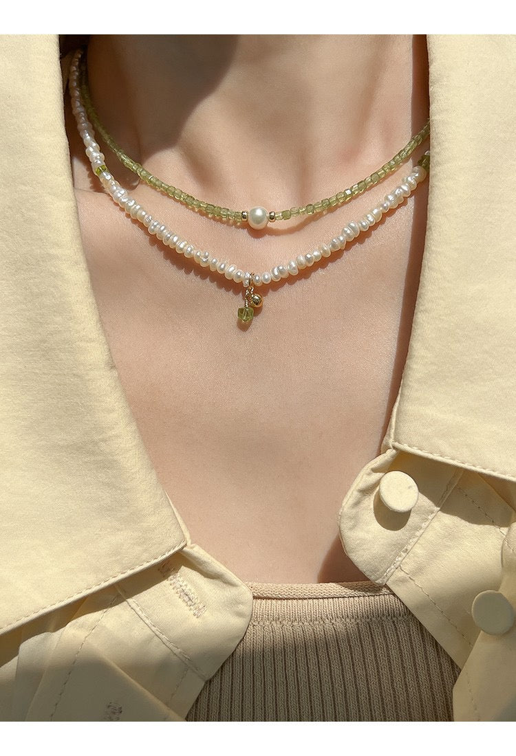 Olivine crystal necklace