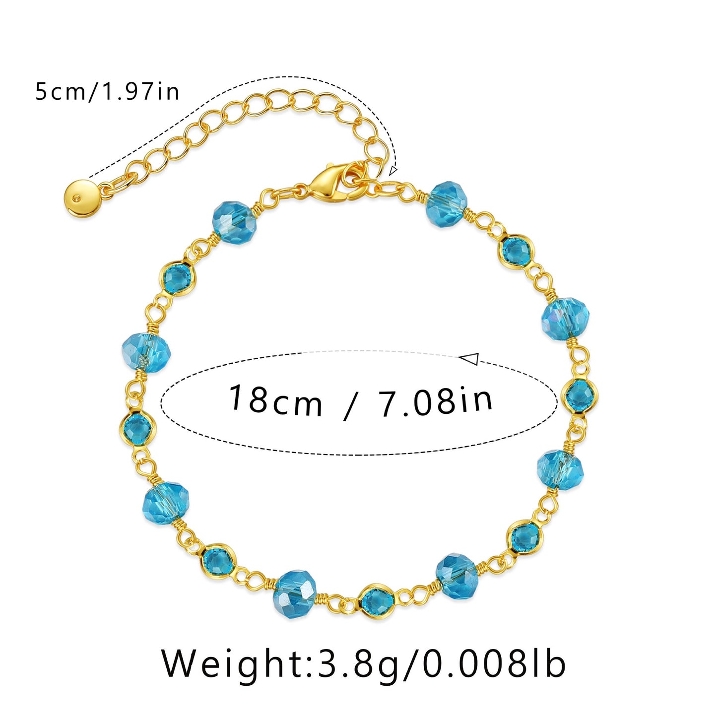 Light blue zircon bracelet