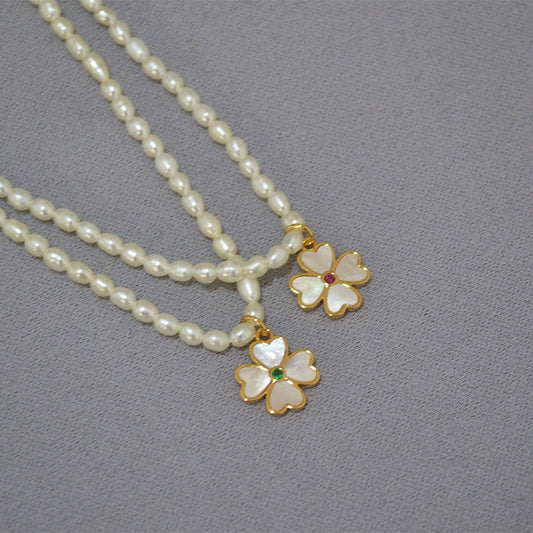 Clover pearl necklaces