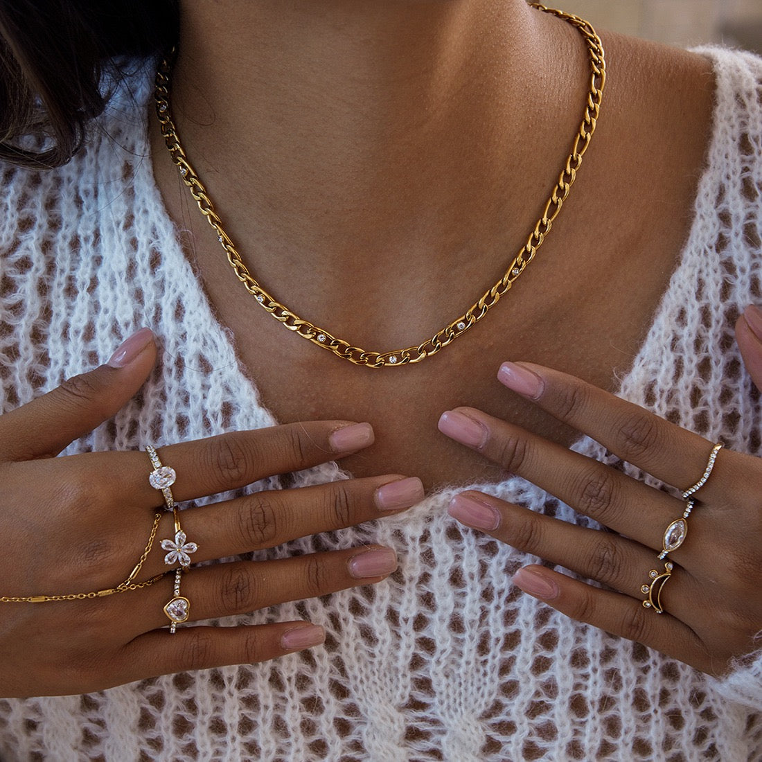 Rising Moon rings set