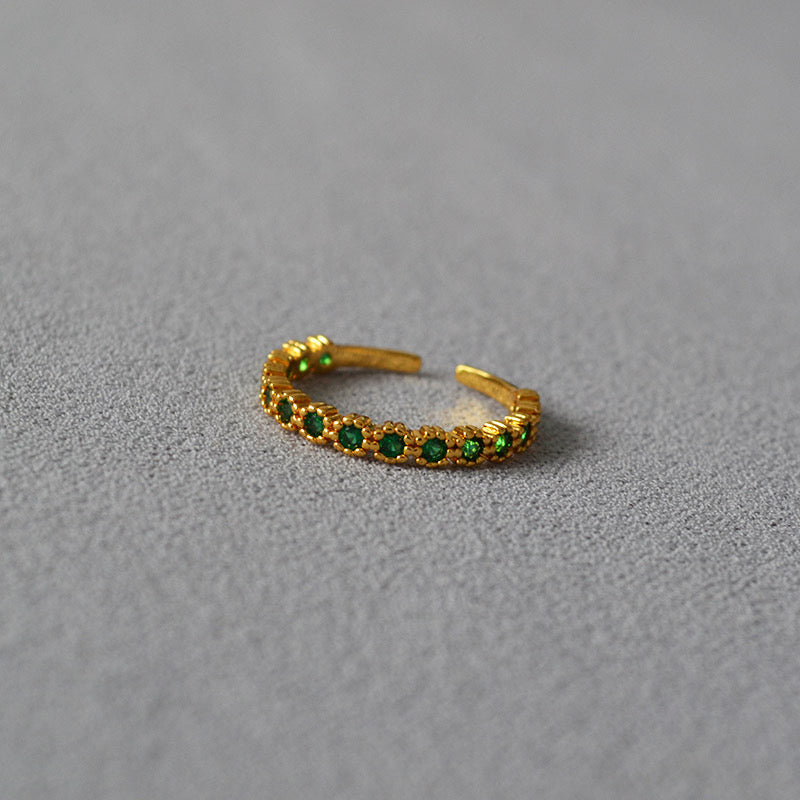 Dainty green rocky ring