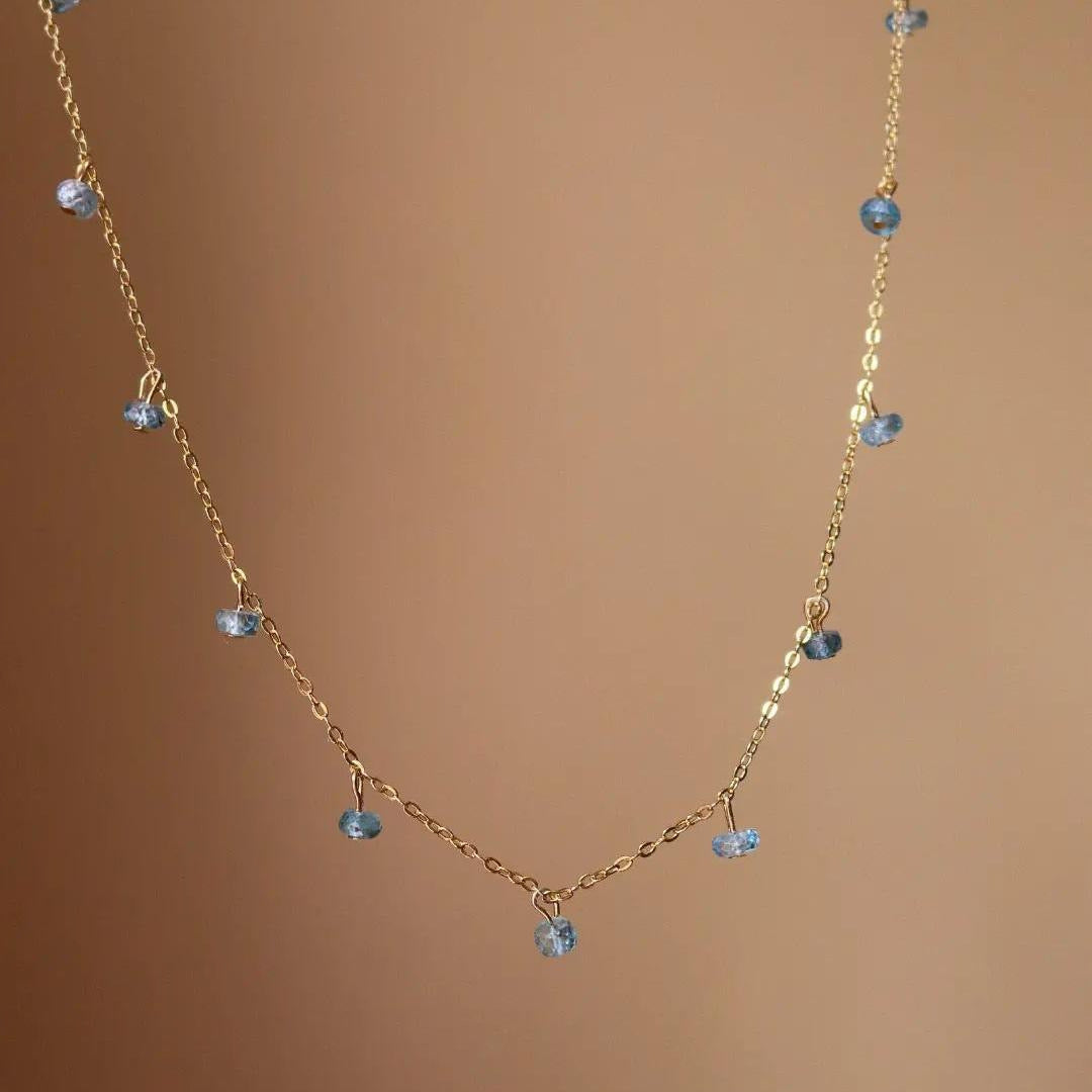 Light blue zircon necklace