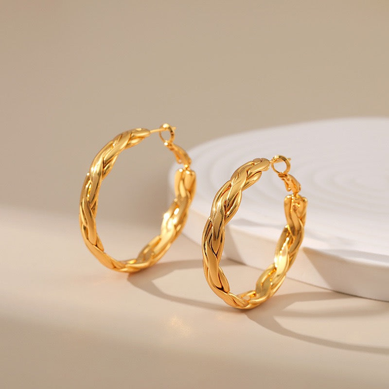 Gold plated hoops