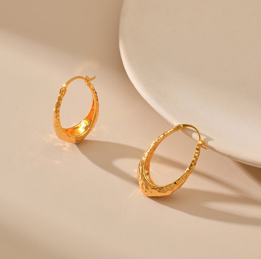 Lava melt gold plated hoops