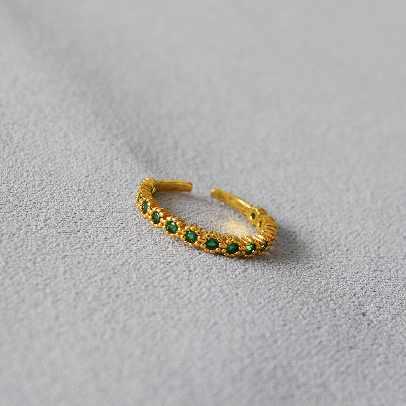 Dainty green rocky ring