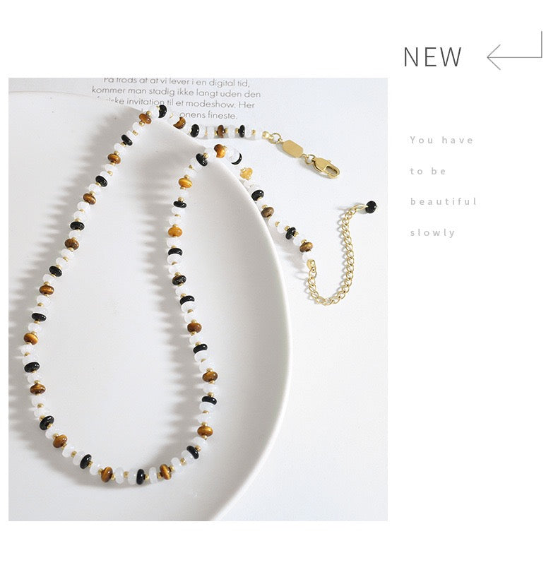 Tiger's eye agate natural stones necklace