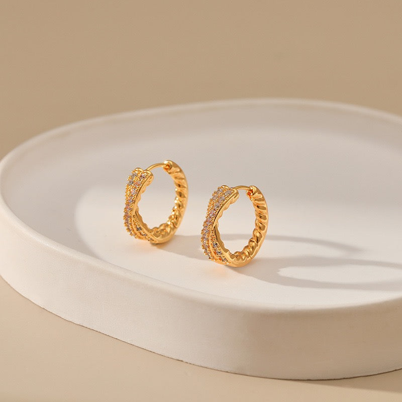 Gold plated hoops