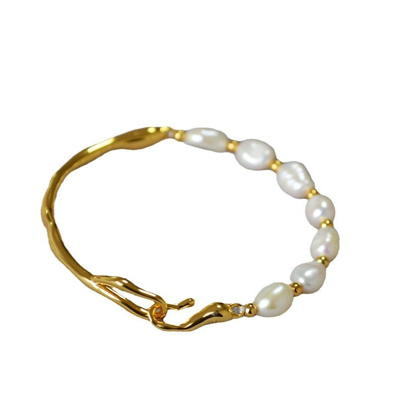 Pearl bangle bracelet