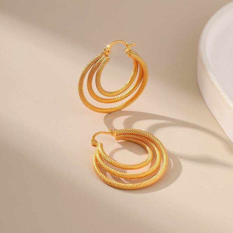 Gold plated hoops