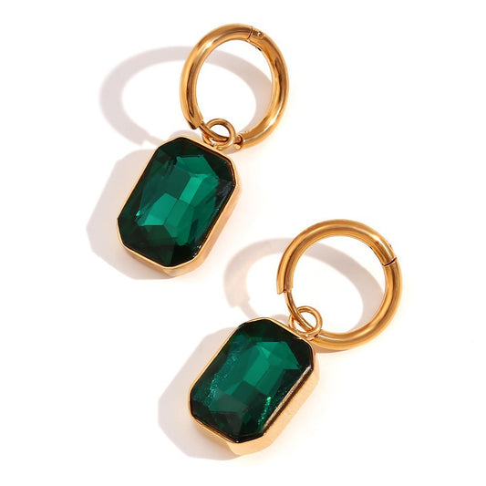 Depp Green gem earrings