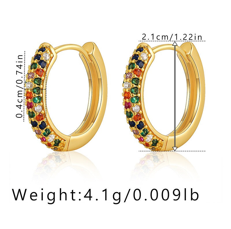 Colorful zircon hoops