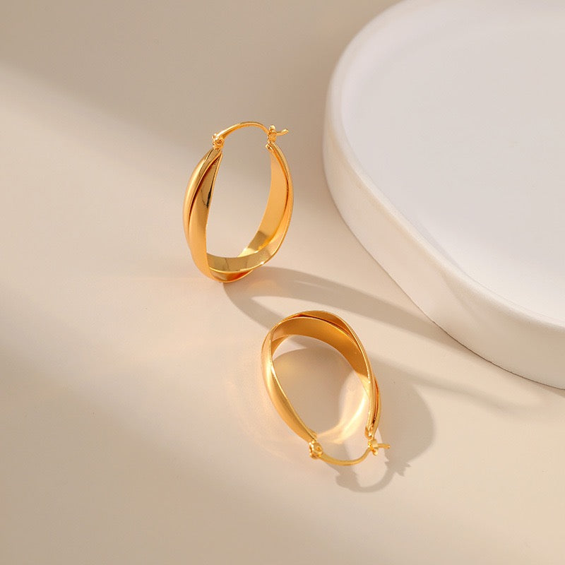 Gold plated hoops