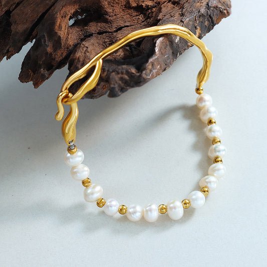 Freshwater pearls bangle