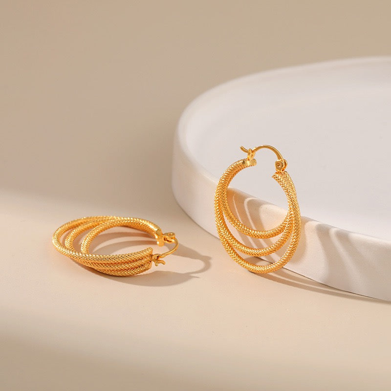 Gold plated hoops