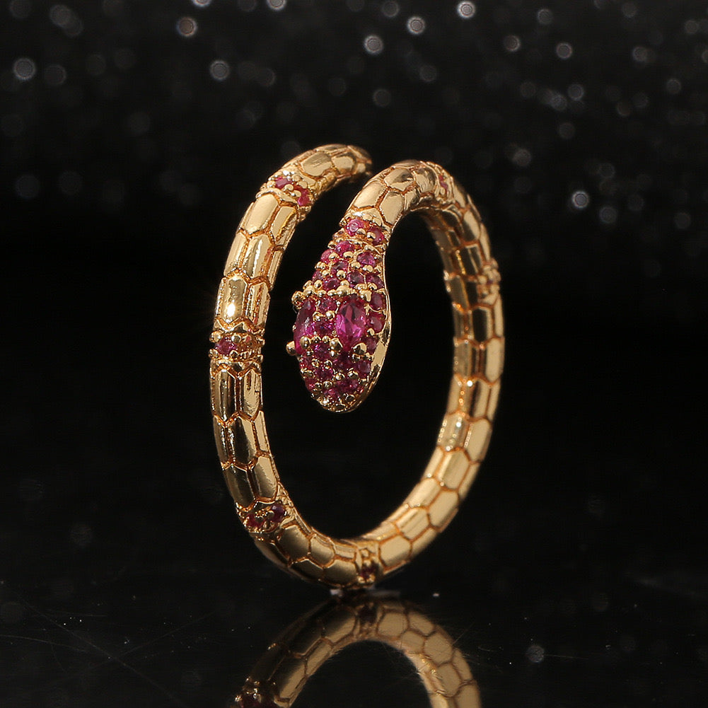 Snake zircon rings