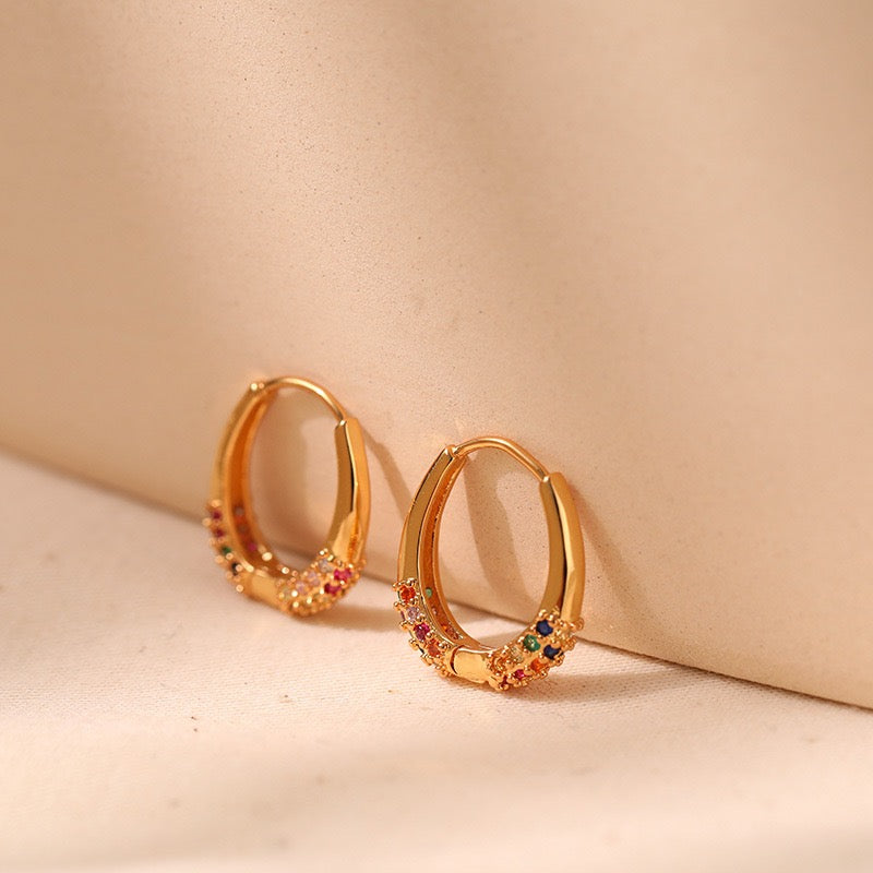 Colorful zircon hoops