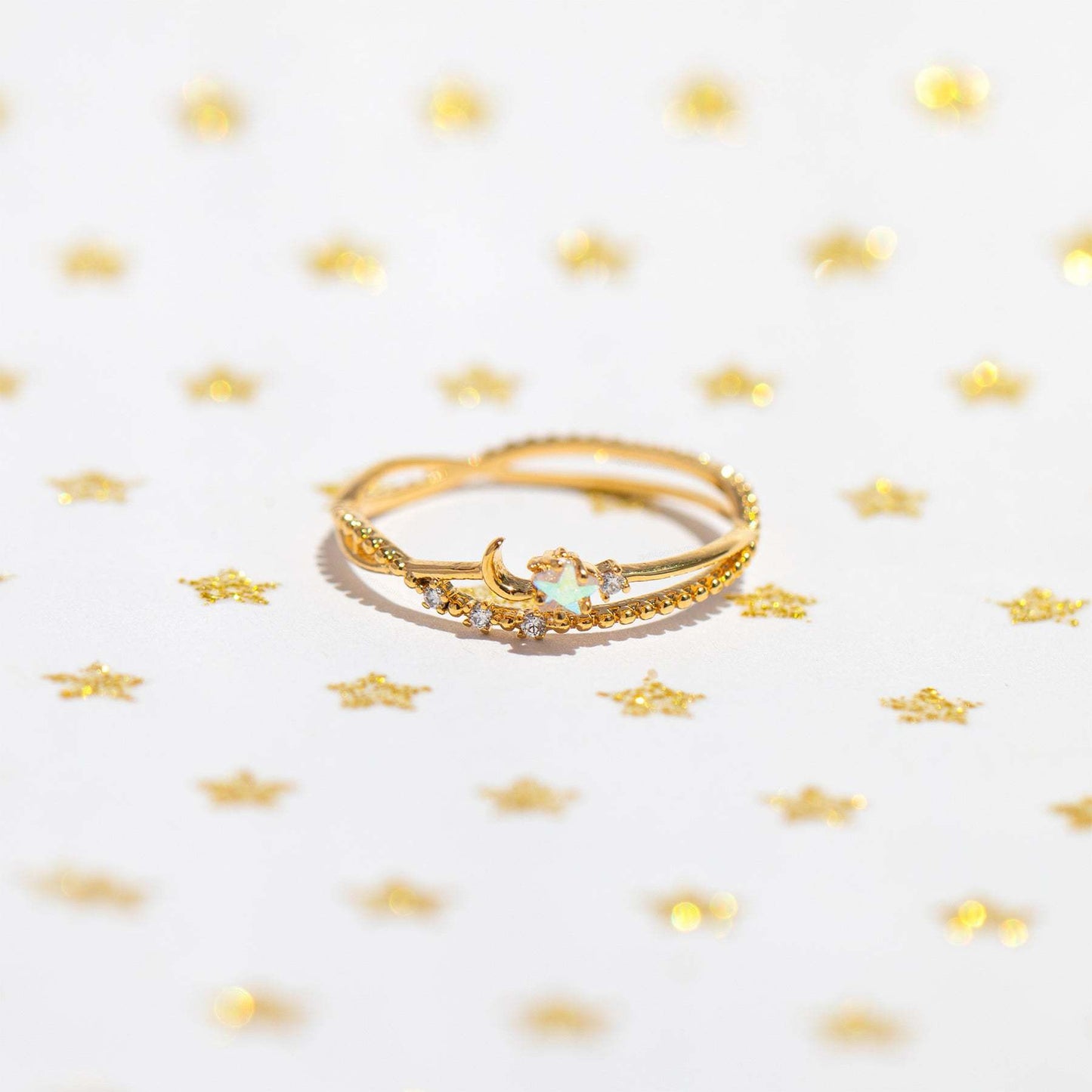 Moon star rings