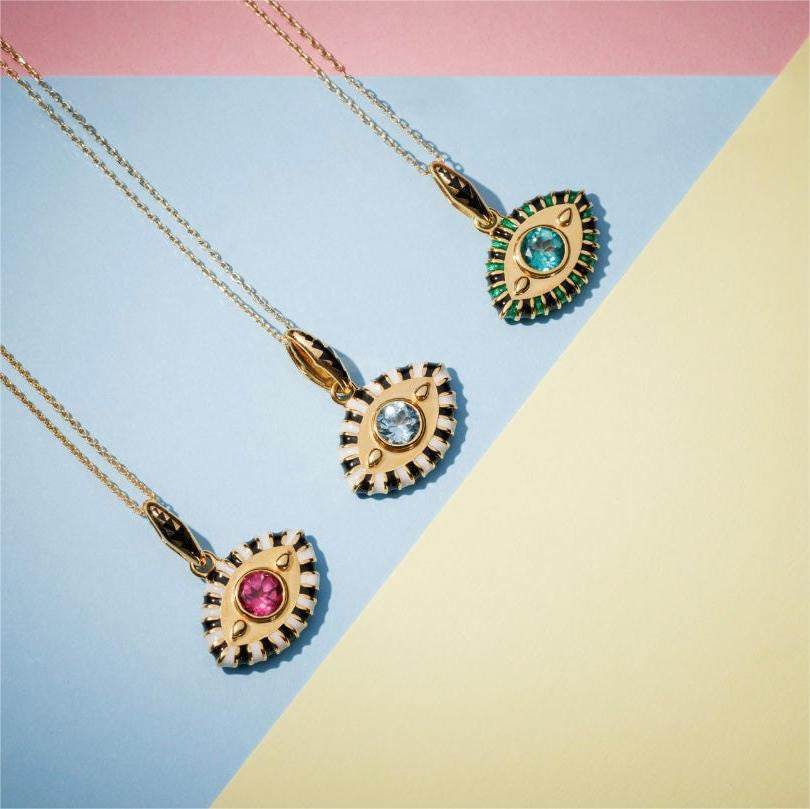 Evil eye zircon necklace