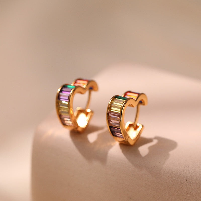 Colorful zircon hoops