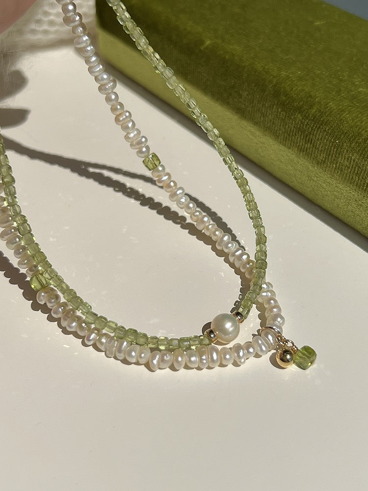 Olivine crystal necklace