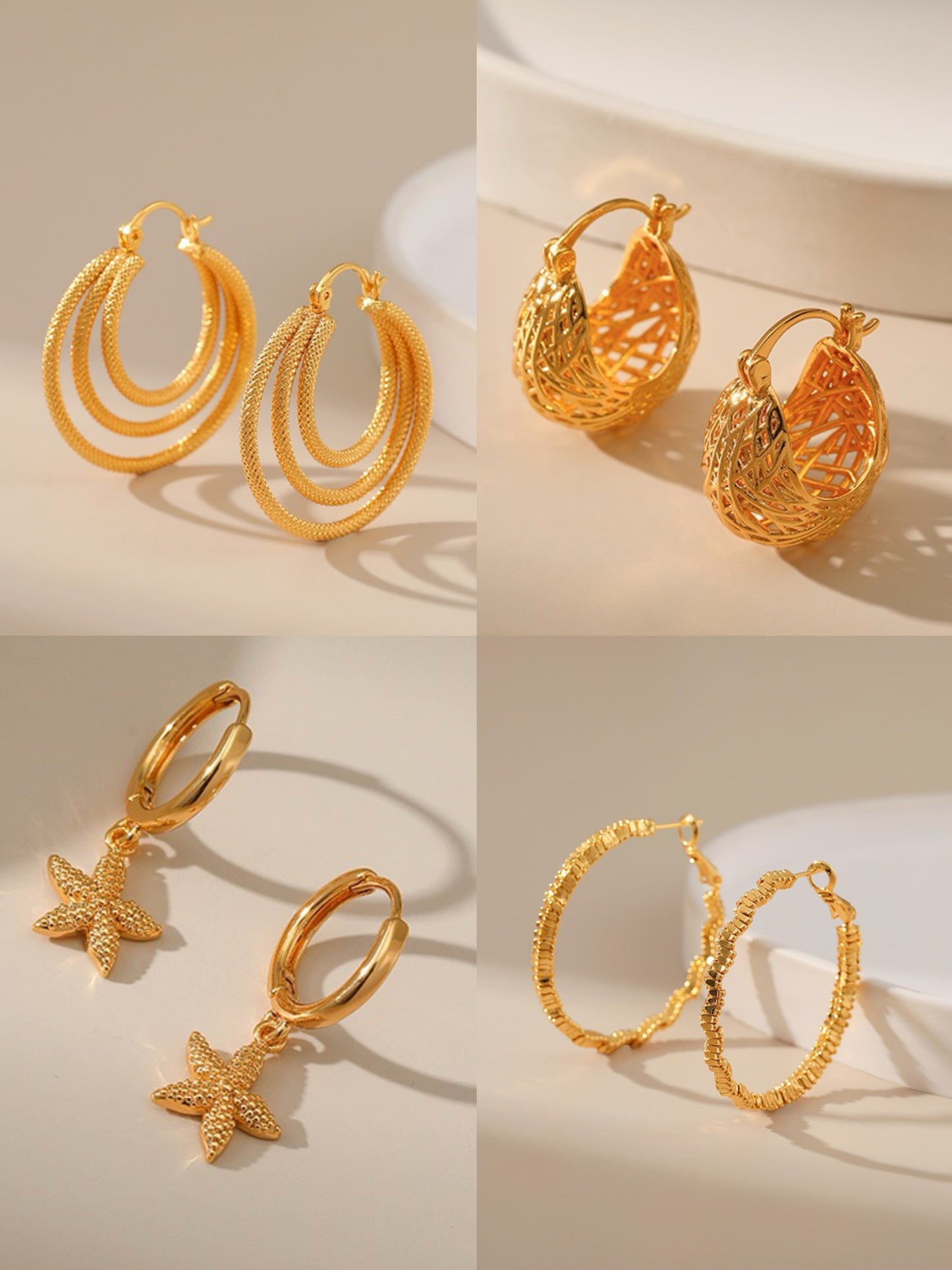 Gold plated hoops