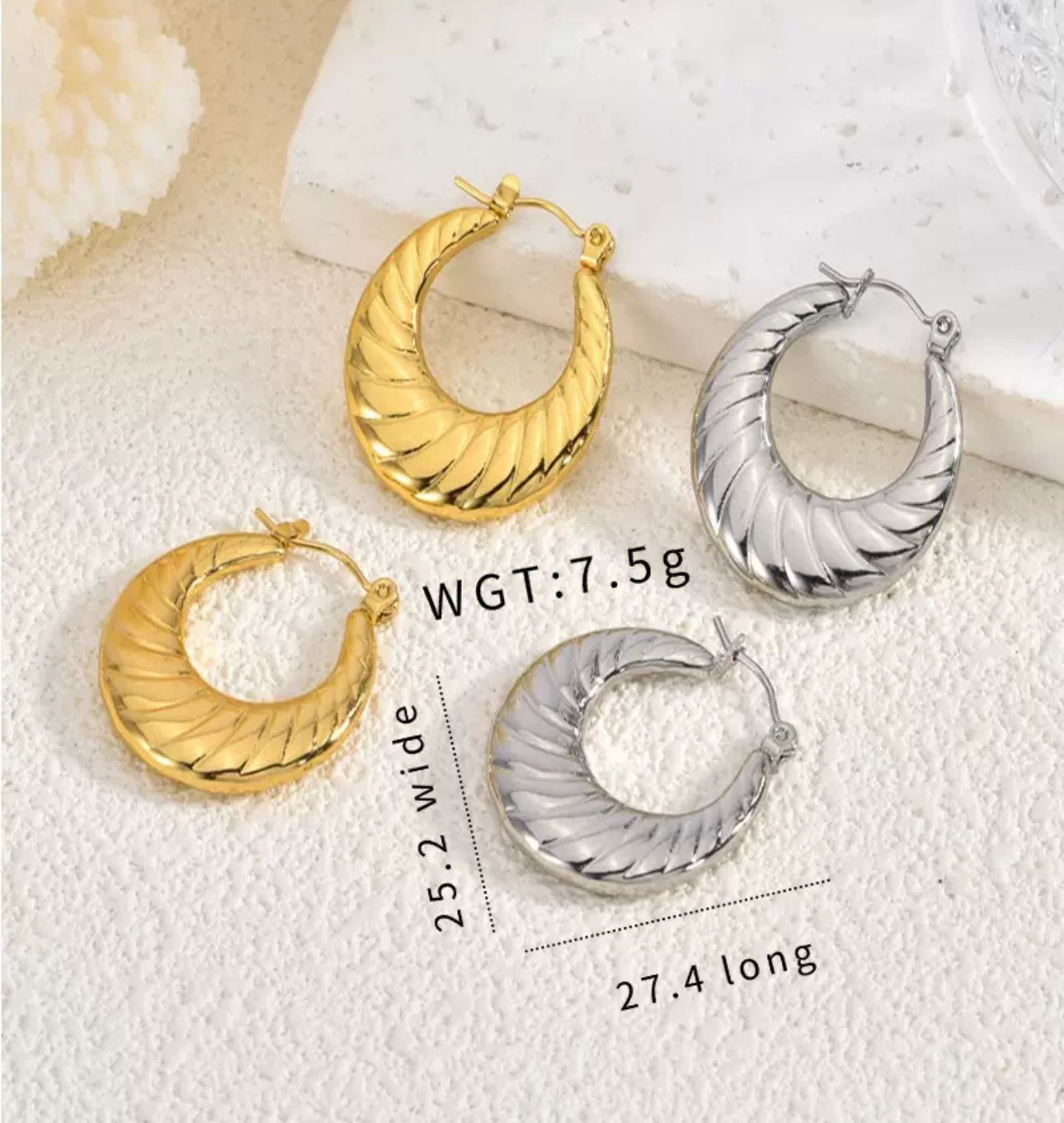 Stainless steel classic hoops