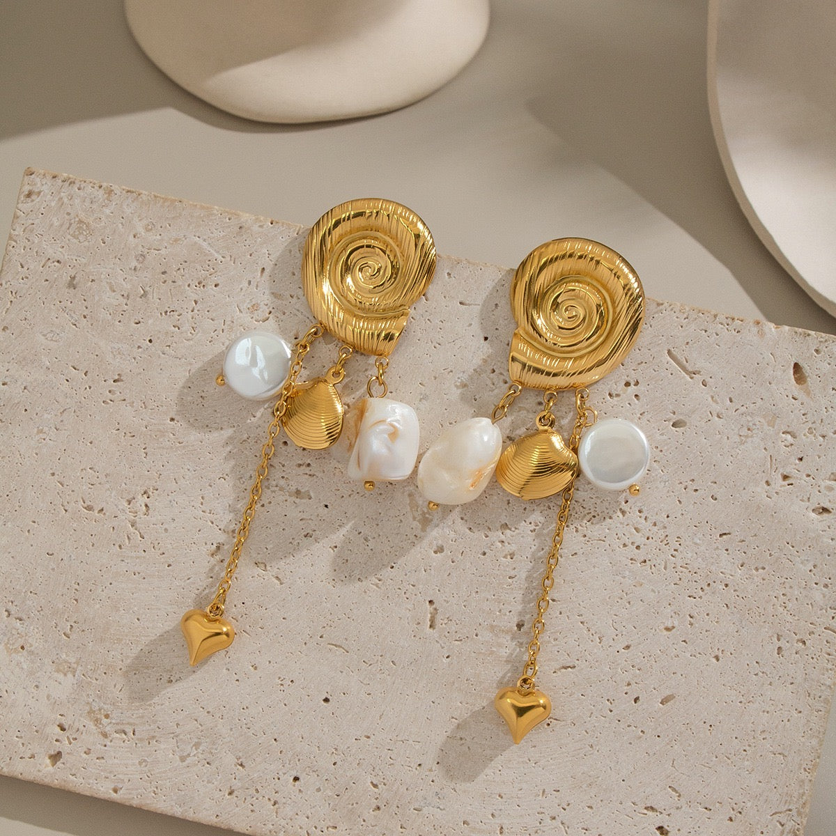 Swirl shell earrings