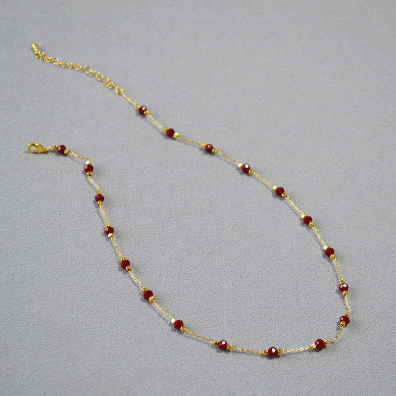 Red Natural stones necklace