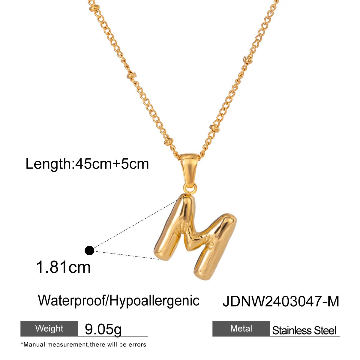 Alphabet name necklaces