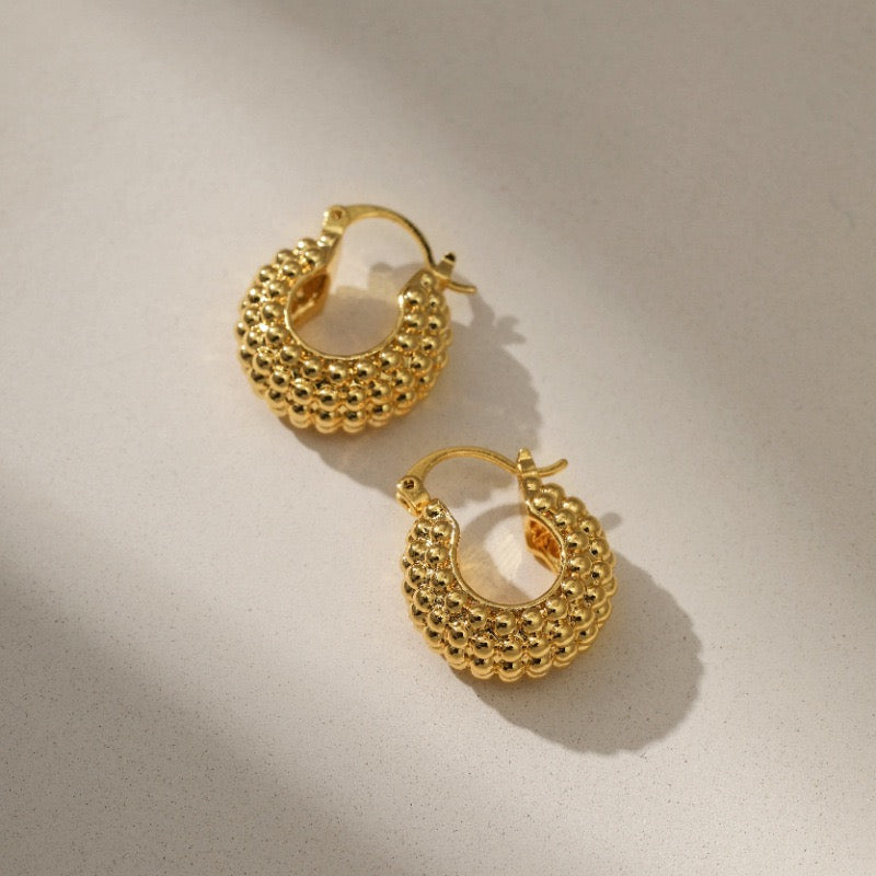 Classic golden beady hoops