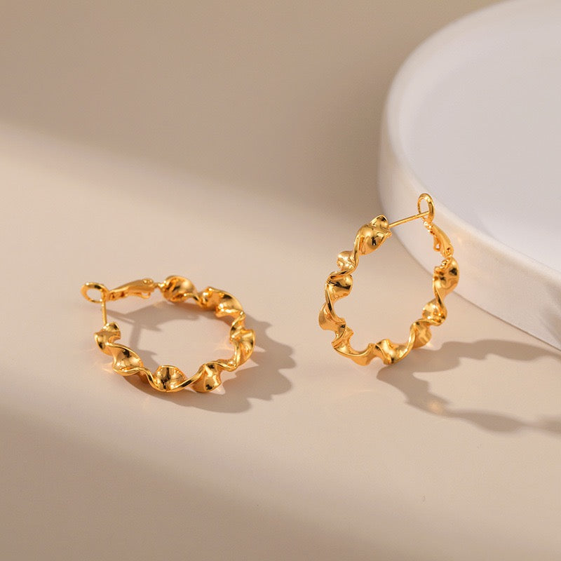 Gold plated hoops