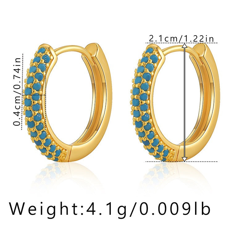 Blue turquoise hoops collection