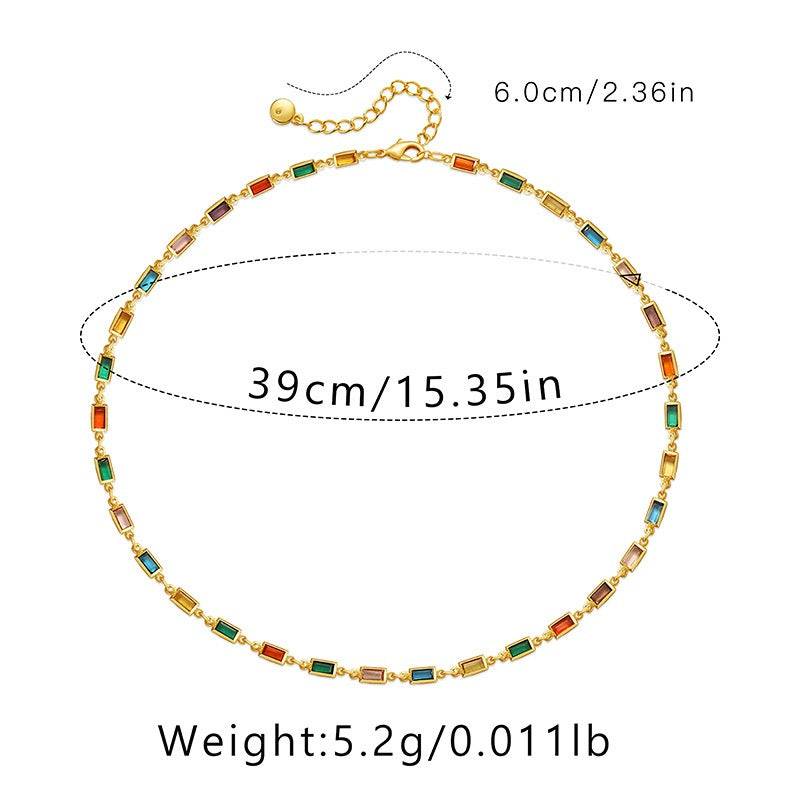 Long zircon gold plated necklace and bracelet