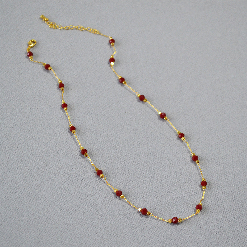 Red Natural stones necklace