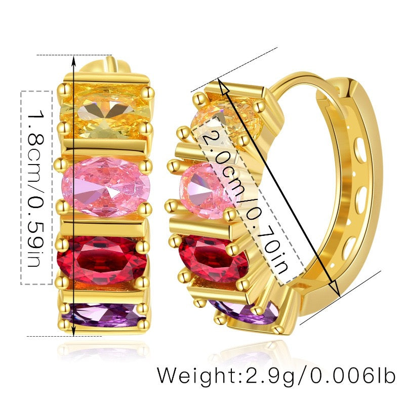 Colorful zircon hoops