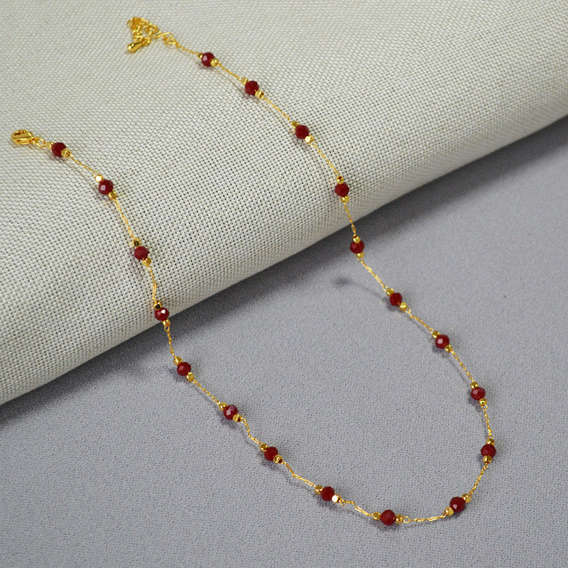 Red Natural stones necklace