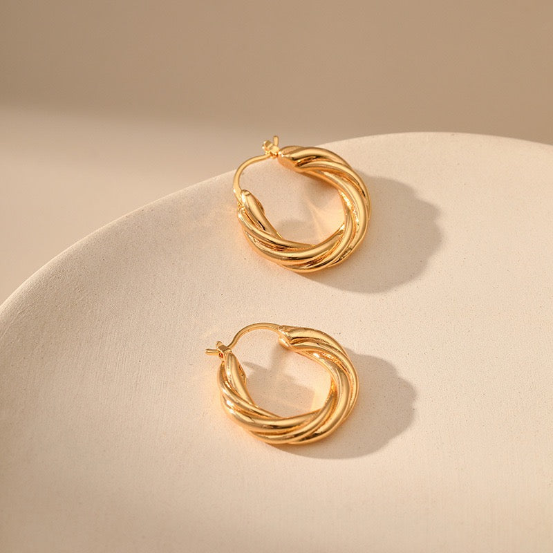 Gold plated hoops