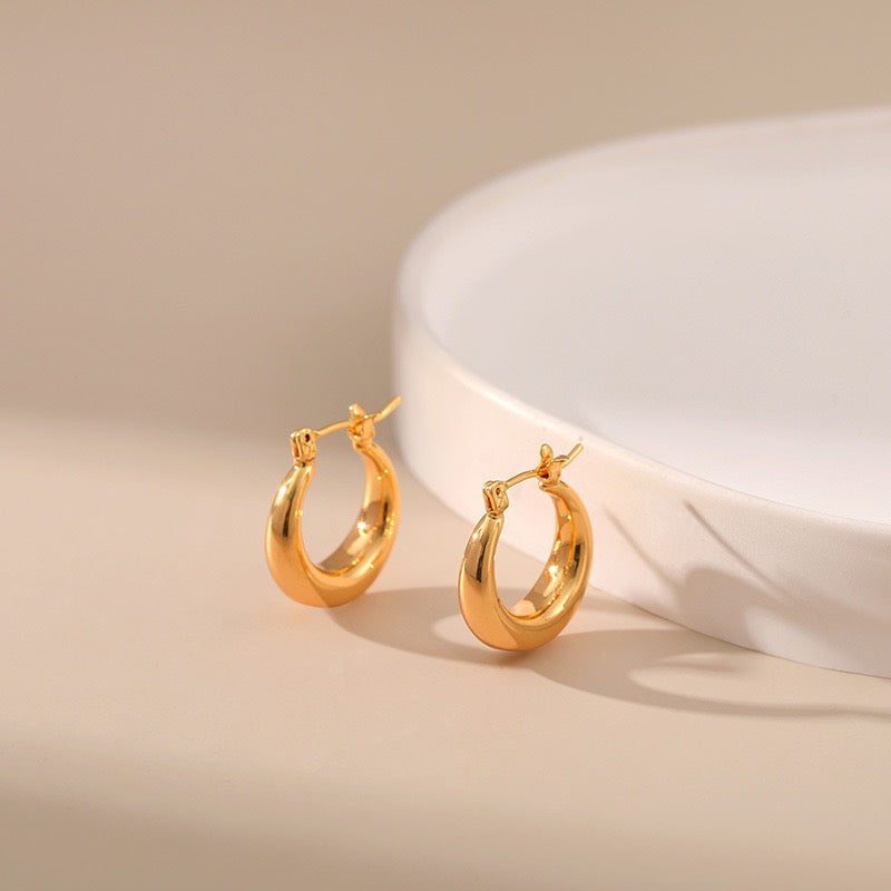 Gold plated hoops