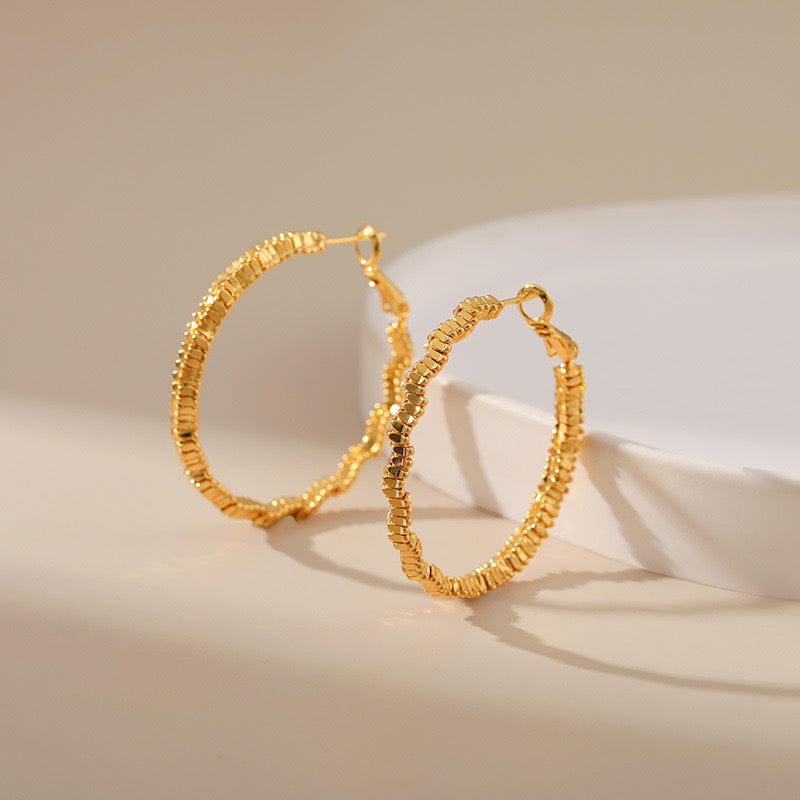 Gold plated hoops